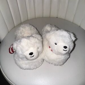 Target White Plush Polar Bear Slippers